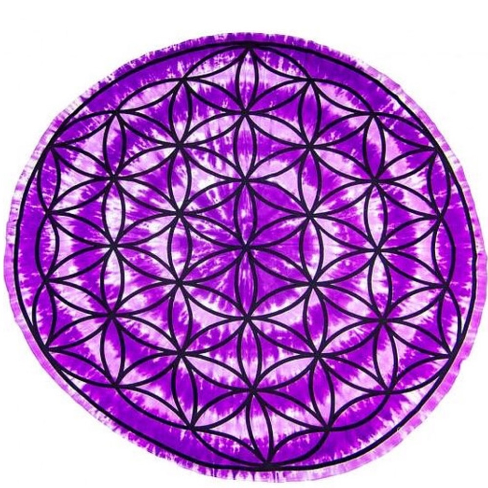 New! Tie-dye Flower of Life Tapestry